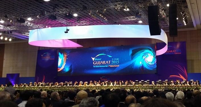 Main stage of the 7th Vibrant Gujarat Global Summit 2015 in Ahmedabad